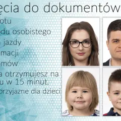 Zdjęcia do dowodu osobistego mogą być w okularach, jak na przykładzie kobiety. Dostępne też zdjęcia do paszportu, prawa jazdy, legitymacji, dyplomów.