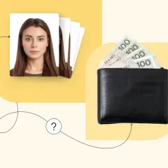 Zdjęcie do dowodu i portfel z pieniędzmi. Zastanawiasz się, ile kosztuje zdjęcie do dowodu?