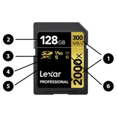 Karta flash Lexar Professional 128GB, V90, 300 MB/s, 2000x. Idealna do profesjonalnych zastosowań.