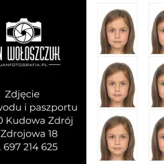 Zdjęcie do dowodu i paszportu dziewczynki. Jan Wołoszczuk, Kudowa Zdrój.