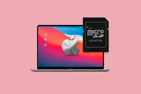 MacBook z kartą Micro SD Adapter. Dowiedz się, jak odzyskać zdjęcia z karty pamięci w telefonie.
