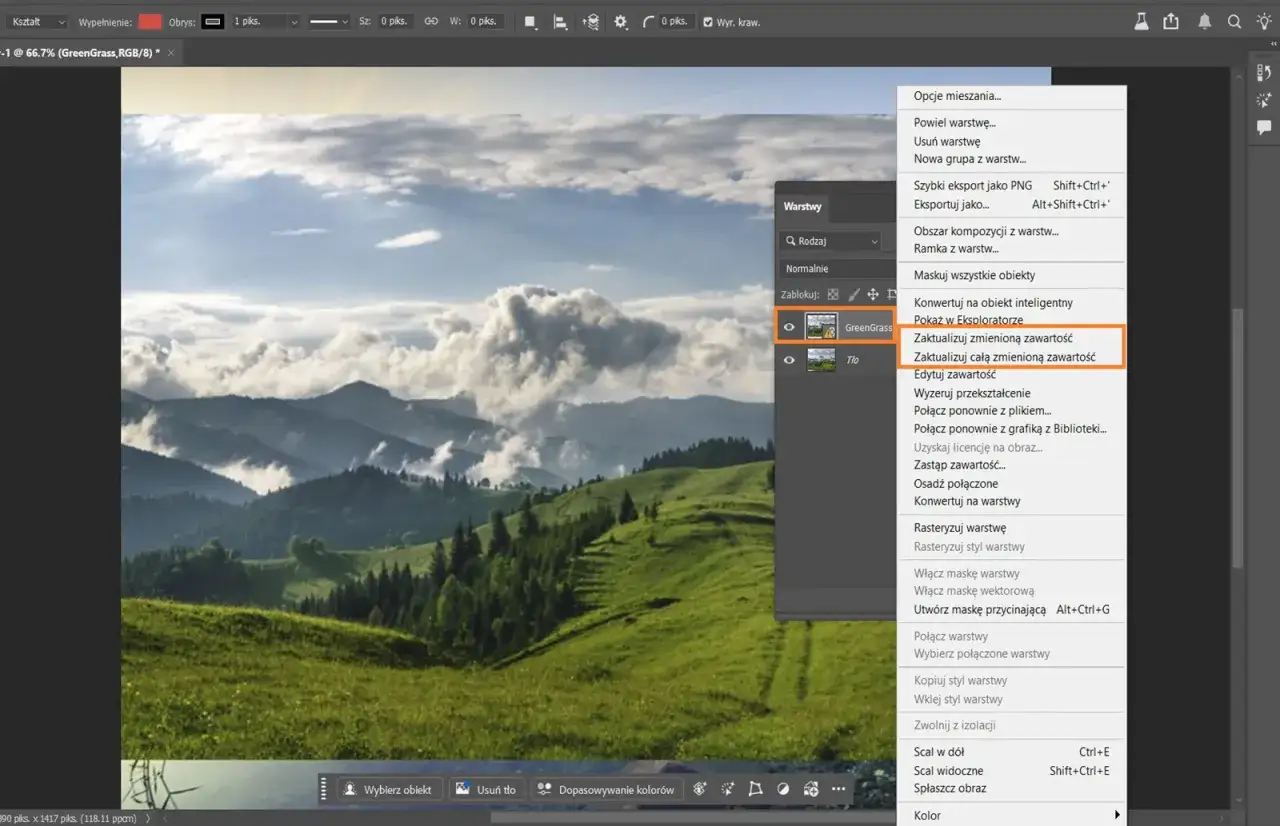 Photoshop ikona obiektu inteligentnego