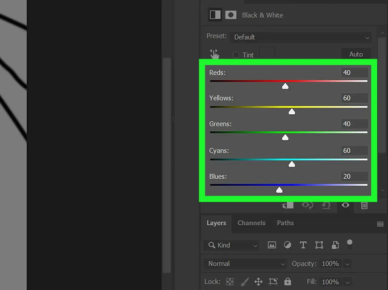 Photoshop Invert command example