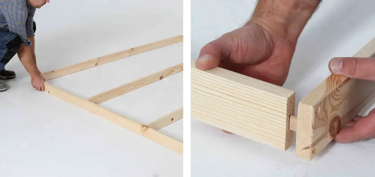DIY stelaż ścianka zdjęcia PCV drewno instrukcja