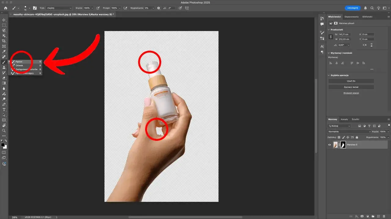 Photoshop usuwanie tła jednym kliknięciem szybkie akcje