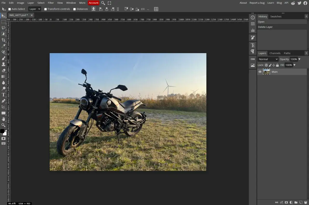 Photoshop interfejs cofanie zmian
