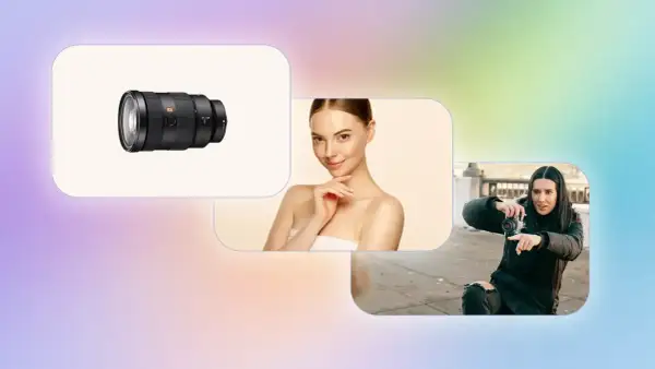 Obiektyw aparatu, modelka i fotografka. Fotografia produktowa ustawienia aparatu.