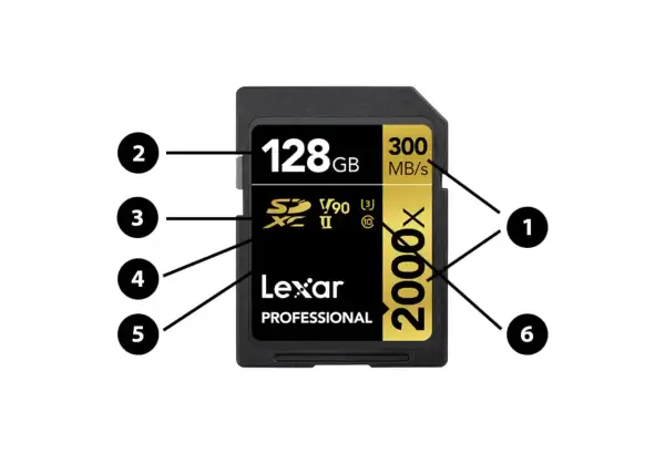 Karta flash Lexar Professional 128GB, V90, 300 MB/s, 2000x. Idealna do profesjonalnych zastosowań.